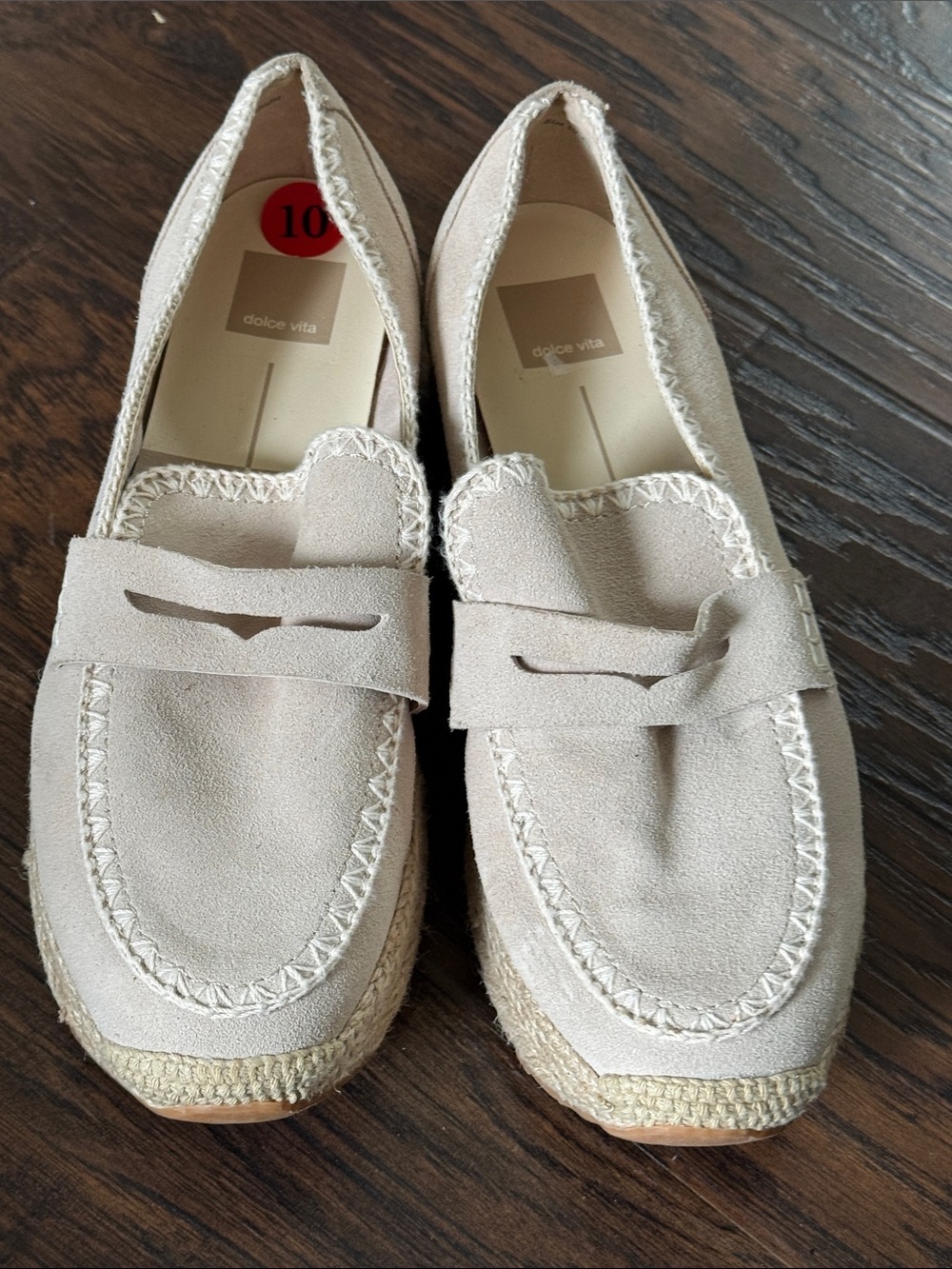 Dolce Vita Light Beige Suede Espadrille Loafers